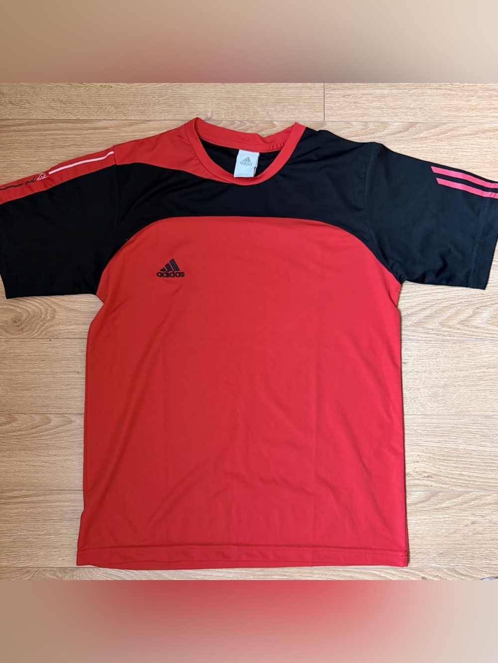 ADIDAS Red and Black Men's Athletic Shirt